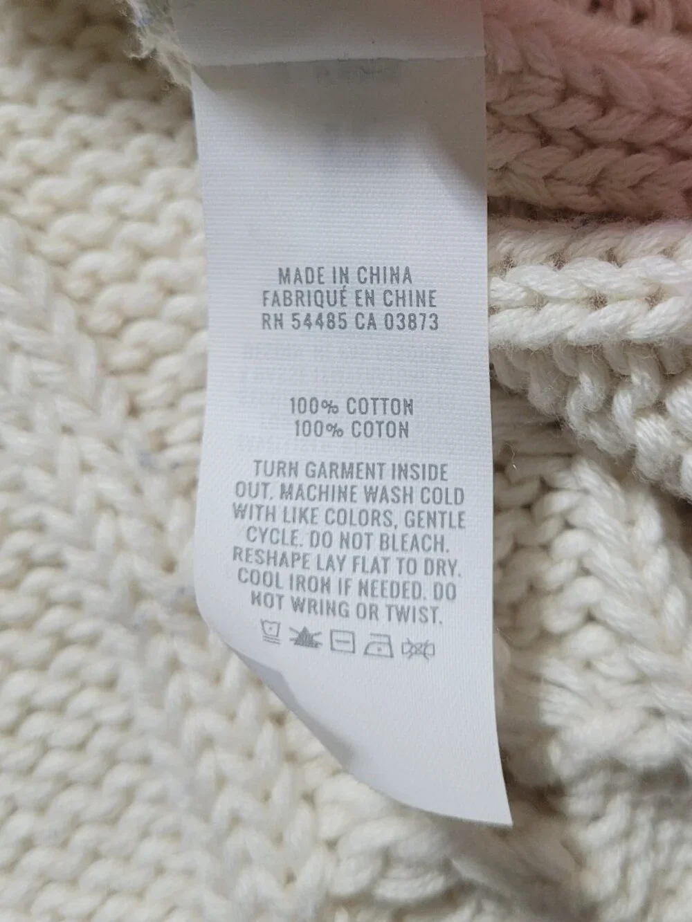 Aerie Striped V Neck Cable Knit Tennis Sweater Ivory Blue XSmall Preppy FLAW